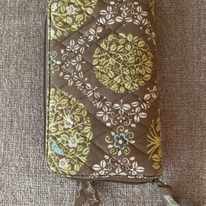 Vera Bradley Brown and Yellow Quilted Wallet